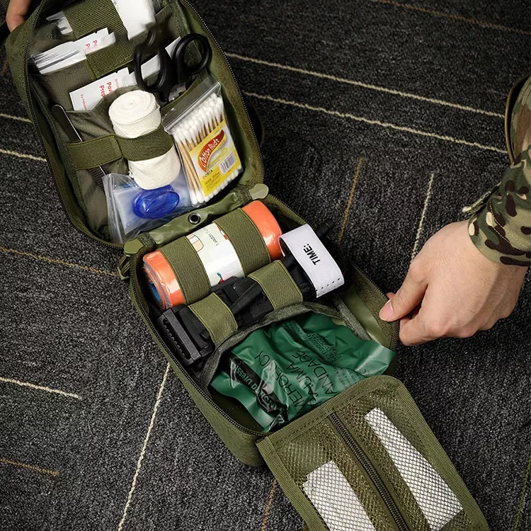 Complete Tactical Survival First Aid Kit - Military-Grade Medical Trauma Bag with Dressing Equipment (3)