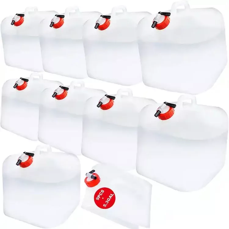 Emergency Preparedness Essential: Collapsible Water Jug Bags with Spigot - Portable & Reusable Emergency Water Storage Containers & Pouches (2)