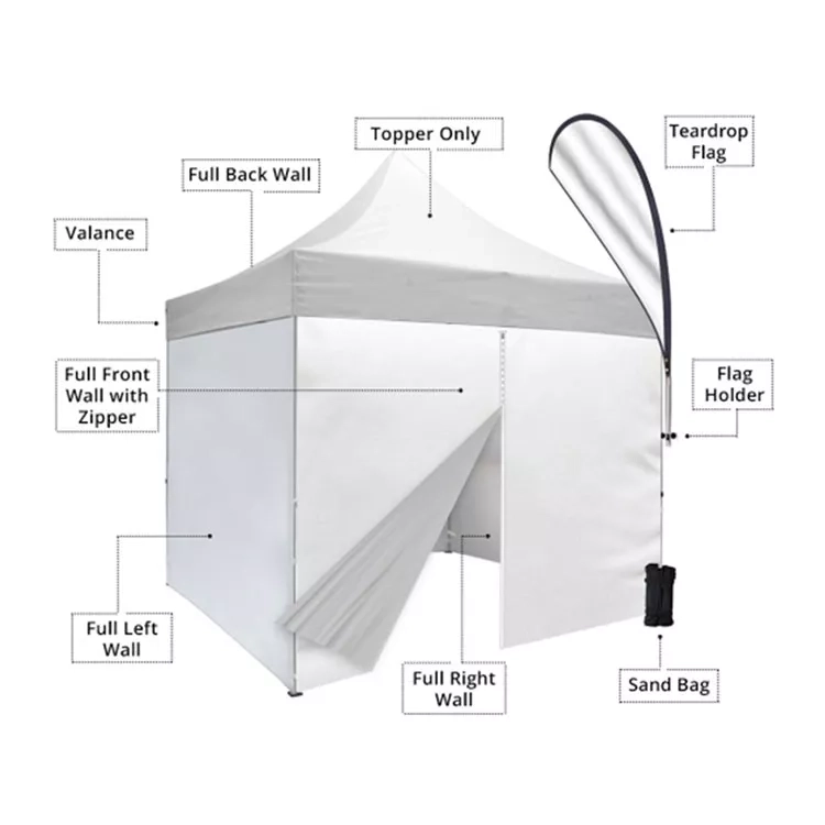 Heavy-Duty Outdoor White Canopy Gazebo-10x10 with Sides: Superior Protection Canopies and Tarps (5)