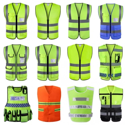High-Visibility Customizable Reflective Safety Vests - Fluorescent Traffic Safety Jackets for Optimal Protection