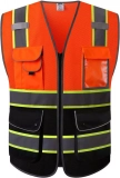High-Visibility Orange Safety Vest with Fire Resistance - Ideal for Night Patrol, Reversible Design, Extra Long Coverage for Enhanced Safety (2)