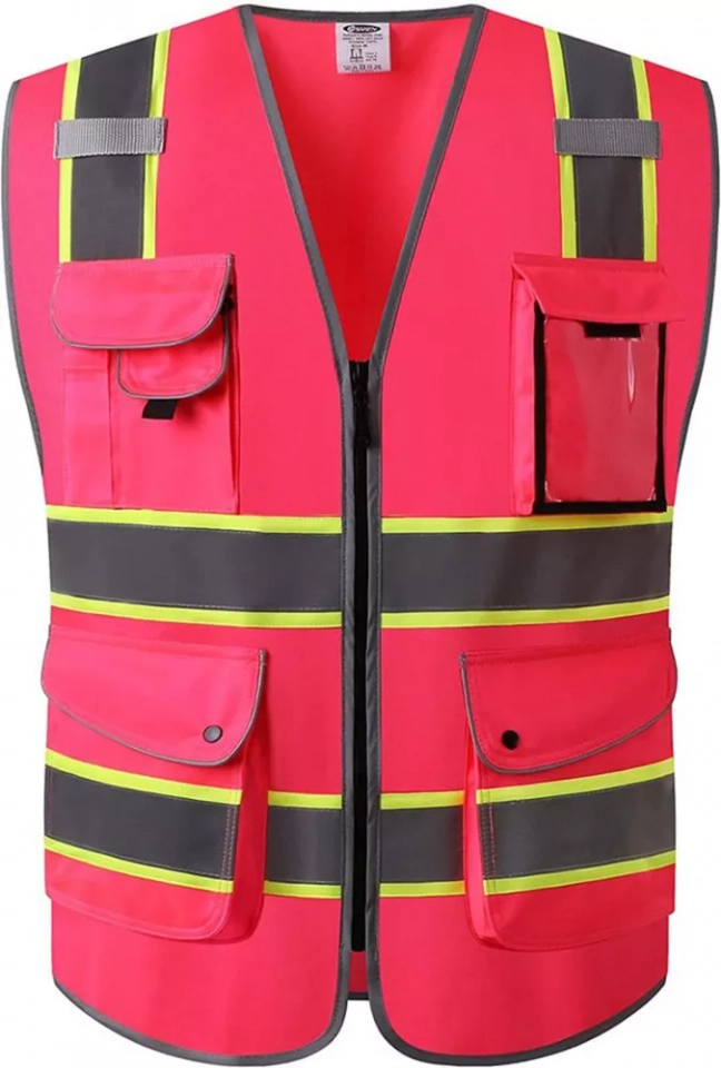 High-Visibility Orange Safety Vest with Fire Resistance - Ideal for Night Patrol, Reversible Design, Extra Long Coverage for Enhanced Safety (3)