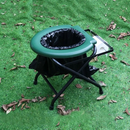 Lightweight Foldable Camping Toilet Chair - Outdoor Portable Folding Potty Seat for Adults