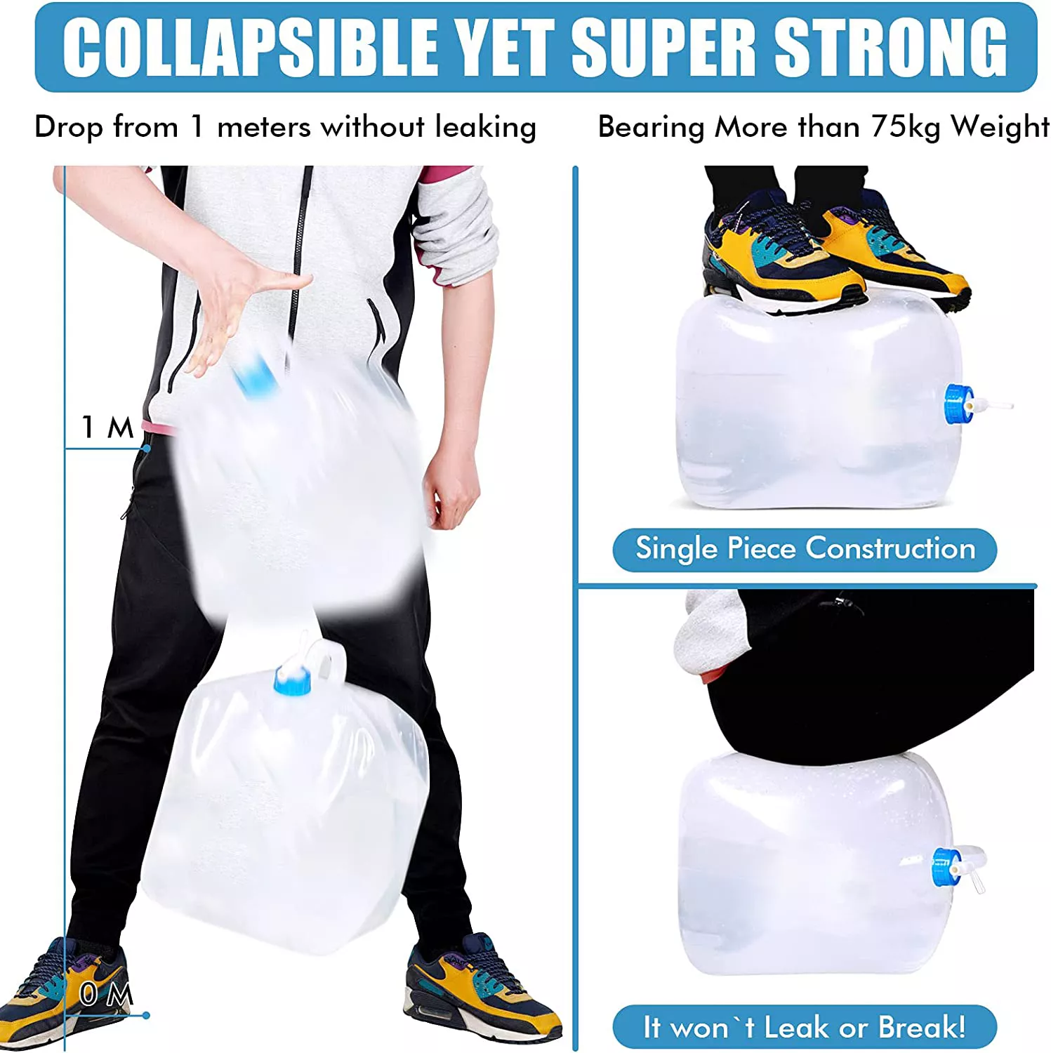 Emergency Water Jug Bags with Spigot, Collapsible Water Containers, emergency water storage containers, water pouch