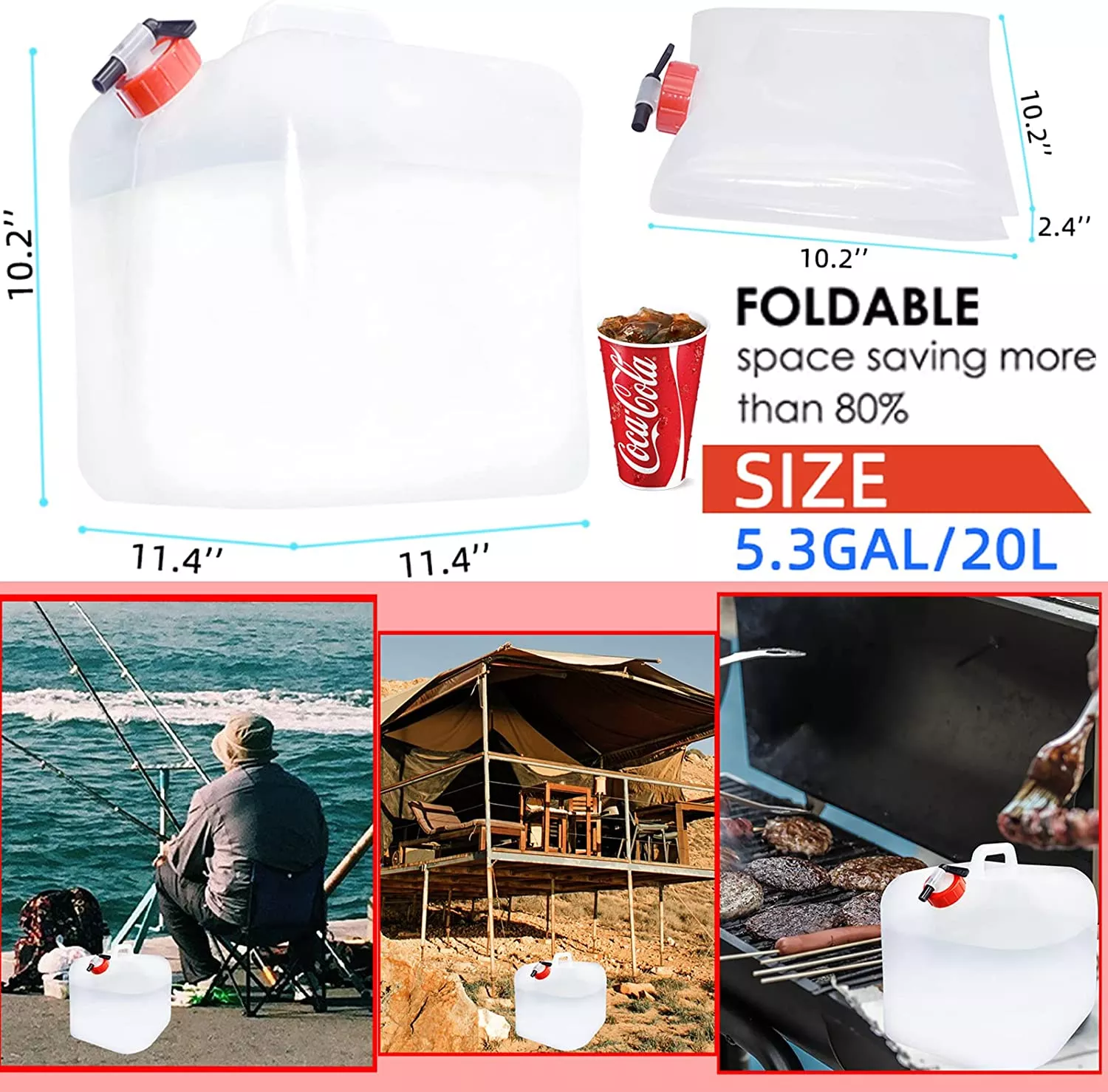 Emergency Water Jug Bags with Spigot, Collapsible Water Containers, emergency water storage containers, water pouch