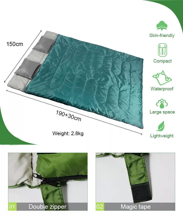 double sleeping bag, 2 person sleeping bag, best sleeping bags for camping, two person sleeping bag