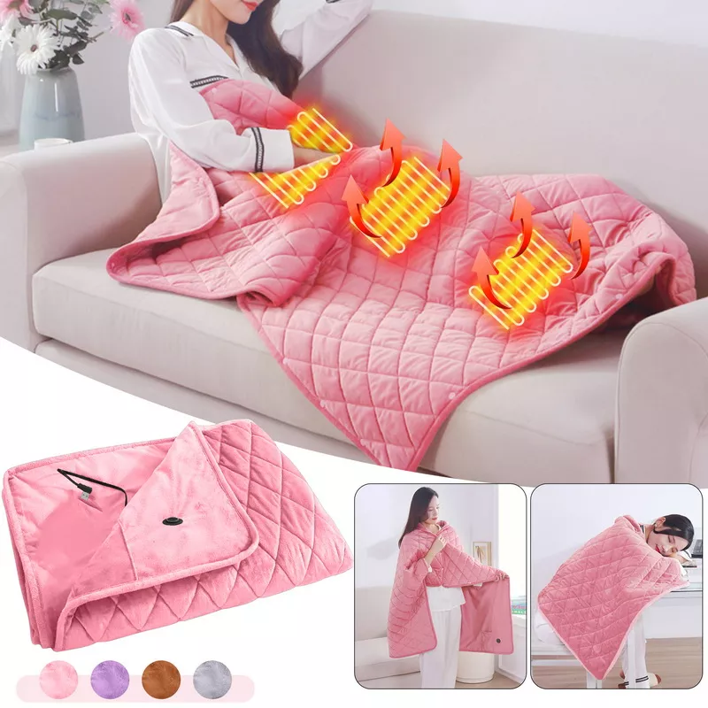 electric blanket, heated blanket, heated throw, usb heated blanket, knitted throw