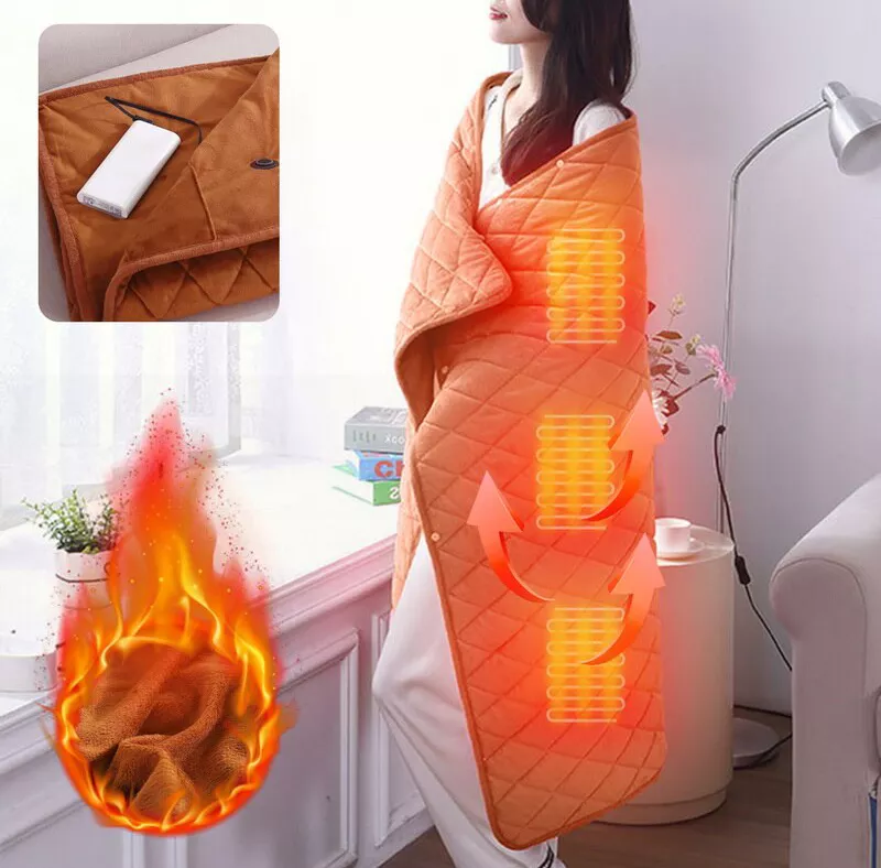 electric blanket, heated blanket, heated throw, usb heated blanket, knitted throw