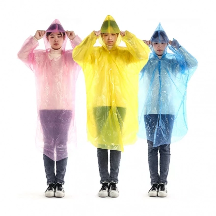 Stay Dry on the Go: Clear, Disposable Raincoats and Ponchos for One-Time Use