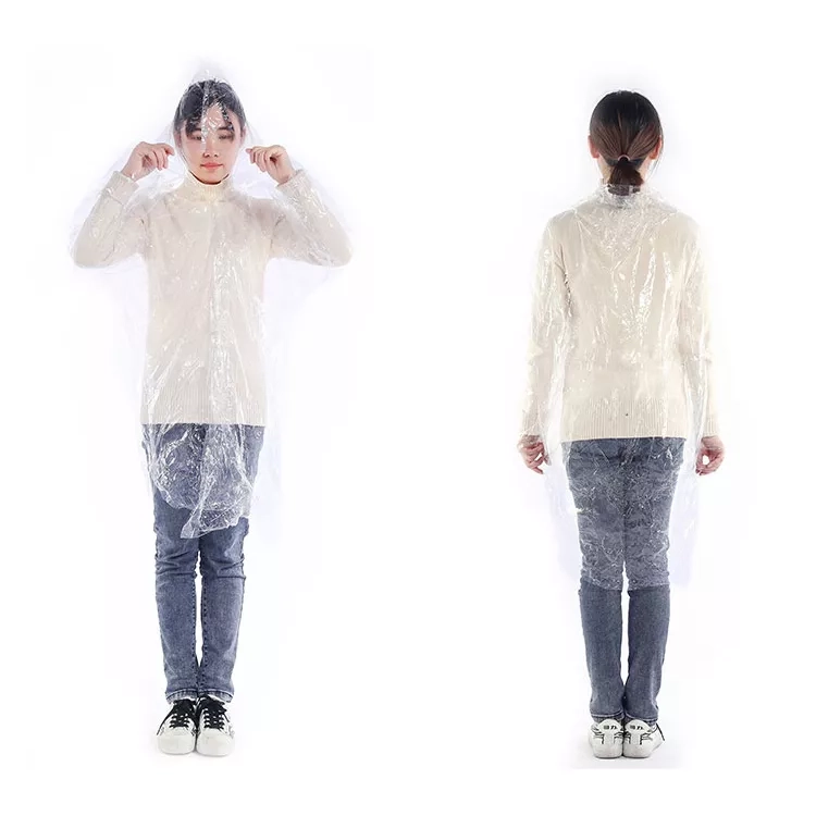 Stay Dry on the Go: Clear, Disposable Raincoats and Ponchos for One-Time Use (7)