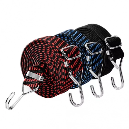 Versatile Bungee Straps: Adjustable Flat Bungee Straps with Hooks - Perfect for Motorcycles and All Your Tie-Down Needs