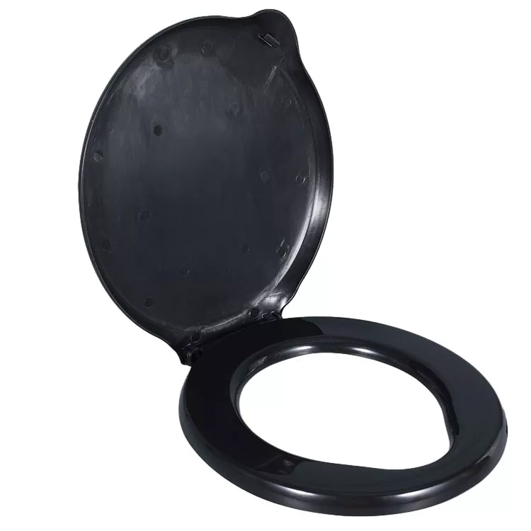 Premium Round Toilet Seat: Elevated Riser, Replacement Cover, and Chic Black Option Included Premium Round Toilet Seat: Elevated Riser, Replacement Cover, and Chic Black Option Included
